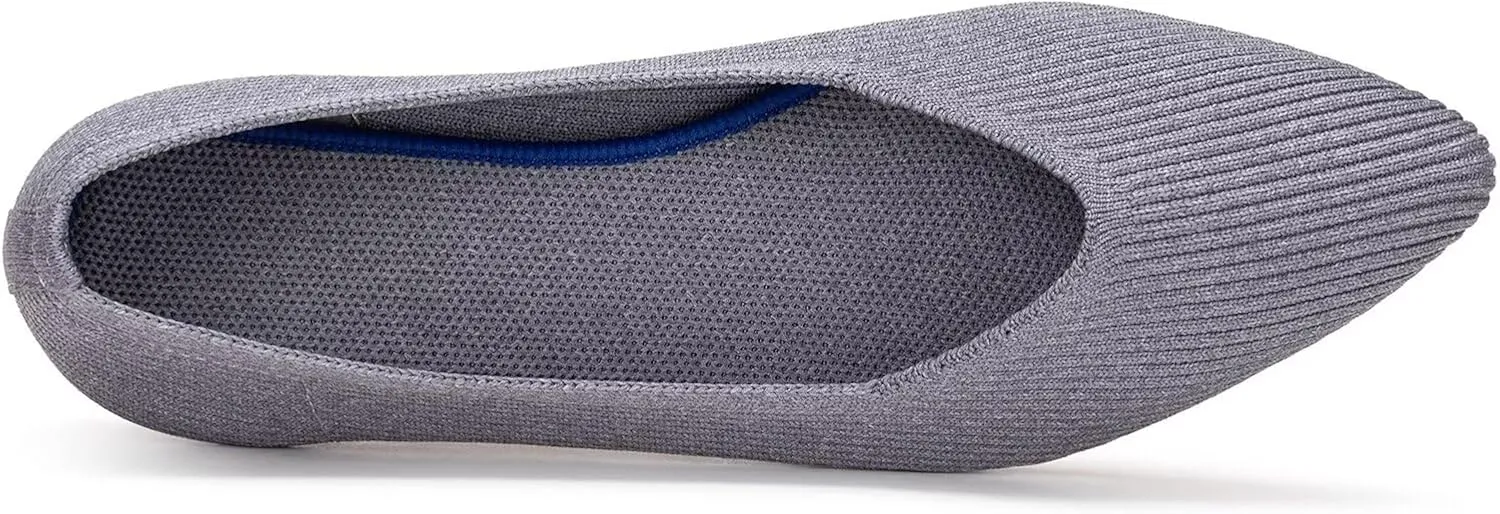 Frank Mully Womens Flat Shoes Classic Pointed Toe Flats Knitted Dress Shoes Soft Flats for Woman Comfortable Dressy