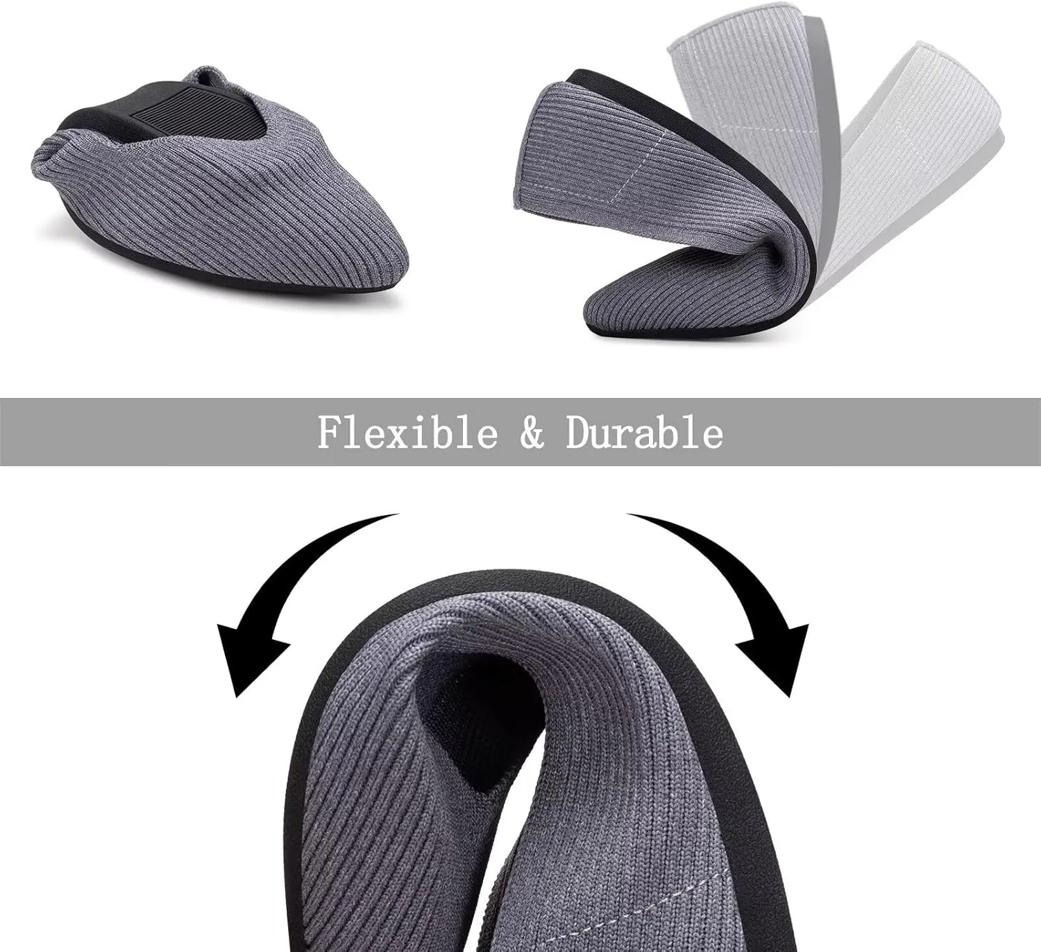 Frank Mully Womens Flat Shoes Classic Pointed Toe Flats Knitted Dress Shoes Soft Flats for Woman Comfortable Dressy