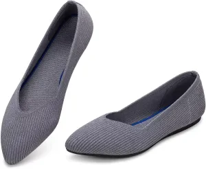 Frank Mully Womens Flat Shoes Classic Pointed Toe Flats Knitted Dress Shoes Soft Flats for Woman Comfortable Dressy