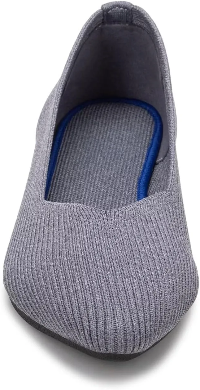 Frank Mully Womens Flat Shoes Classic Pointed Toe Flats Knitted Dress Shoes Soft Flats for Woman Comfortable Dressy