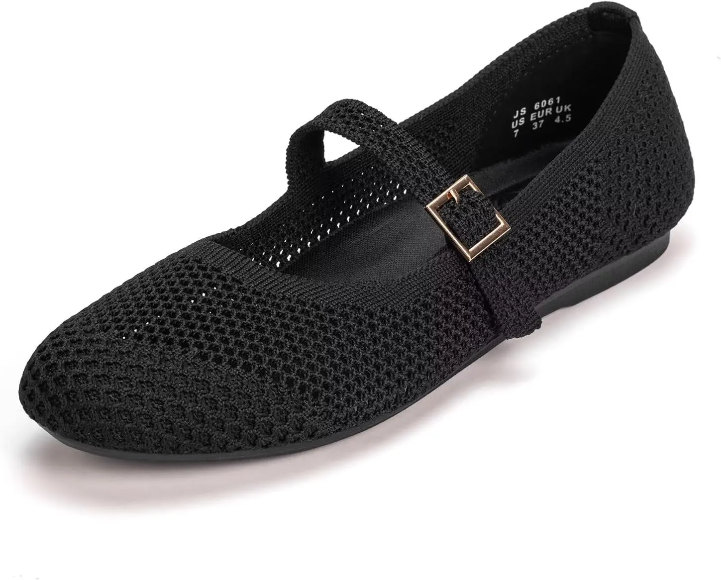 Frank Mully Women's Mary Jane Flats Comfortable Dressy Ballet Flats Casual Round Toe Slip On Washable Knitted Fabric Office Work Woman Shoes