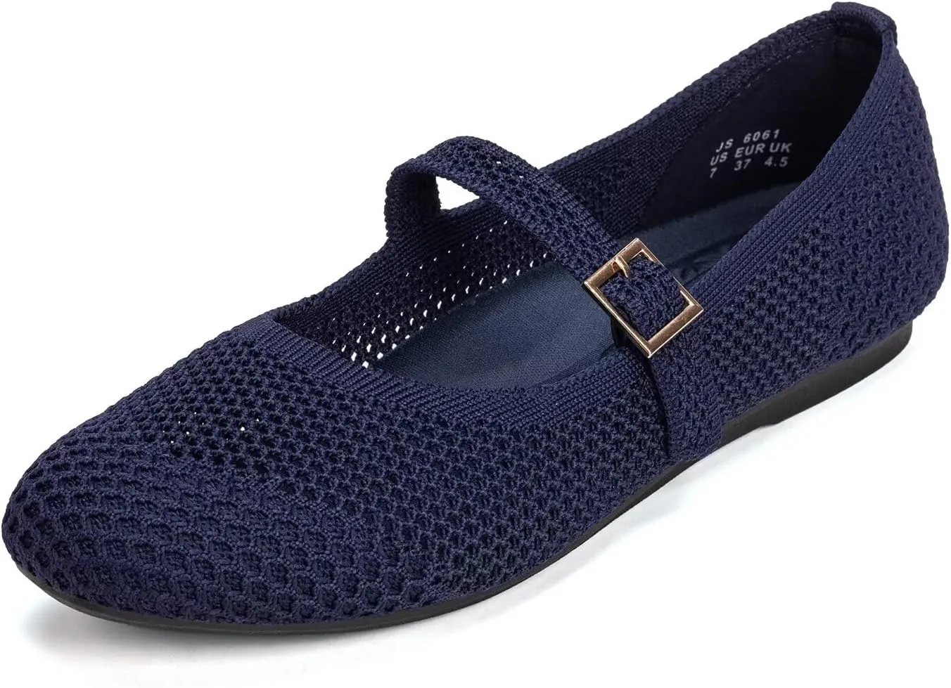 Frank Mully Women's Mary Jane Flats Comfortable Dressy Ballet Flats Casual Round Toe Slip On Washable Knitted Fabric Office Work Woman Shoes