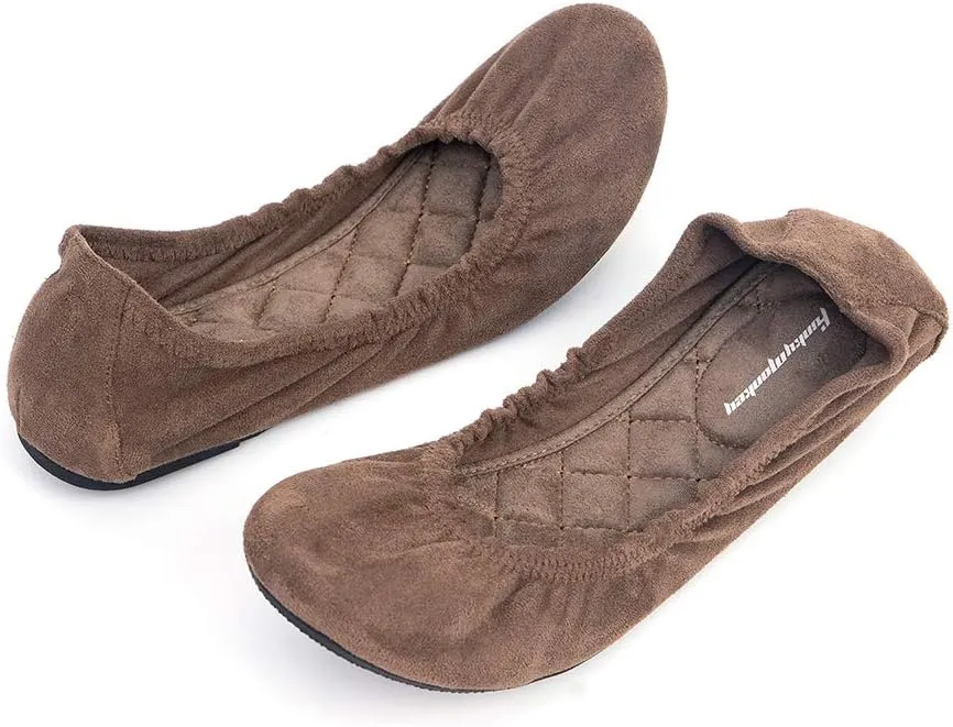 FUNKYMONKEY Women's Ballet Flats Soft Round Toe Comfortable Shoes
