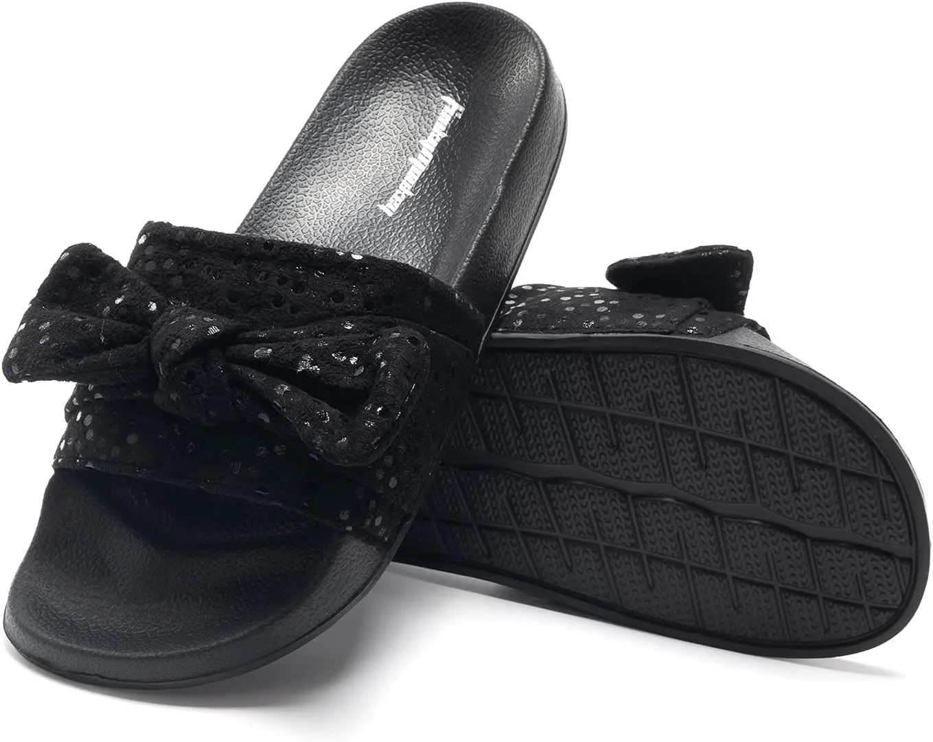 FUNKYMONKEY Women's Slides Sandals Bowknot Beach Casual Comfort Slippers