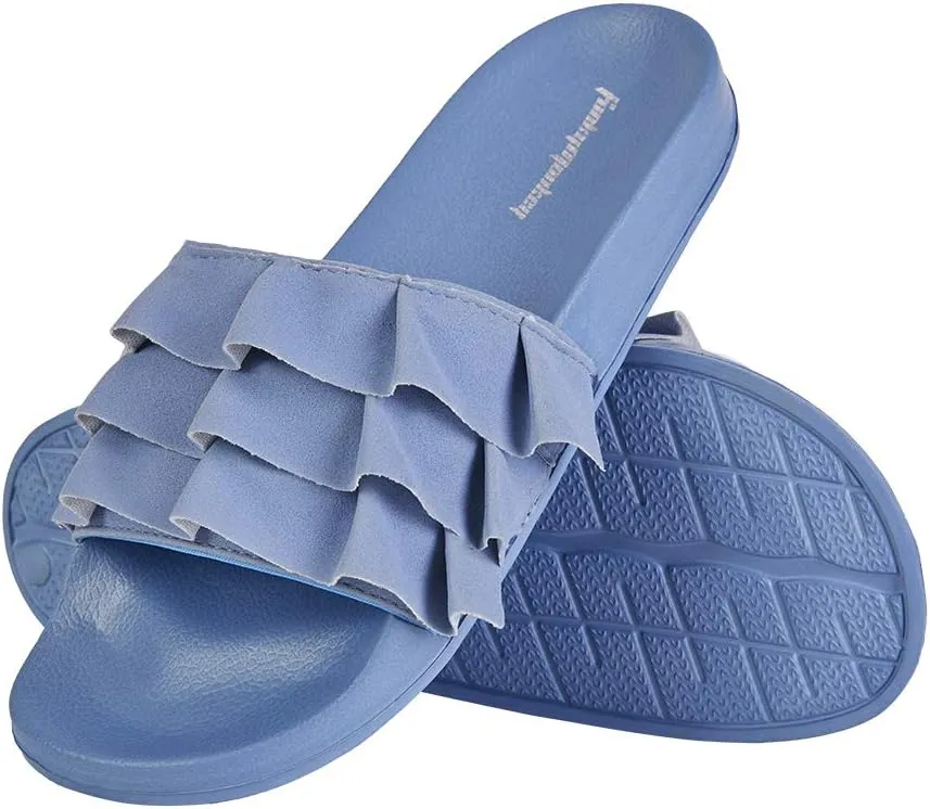 FUNKYMONKEY Women's Slides Sandals Bowknot Beach Casual Comfort Slippers