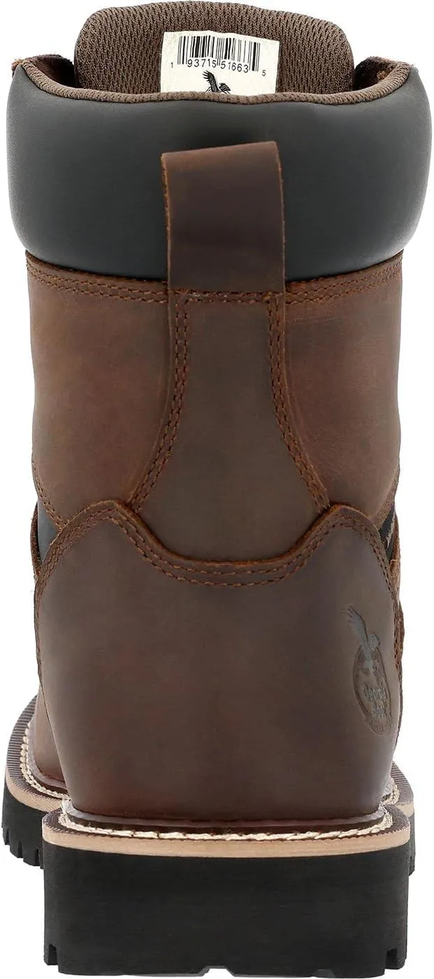 Georgia Boot Mens Core 37 8 Inch Waterproof Steel Toe Work/Duty - Brown