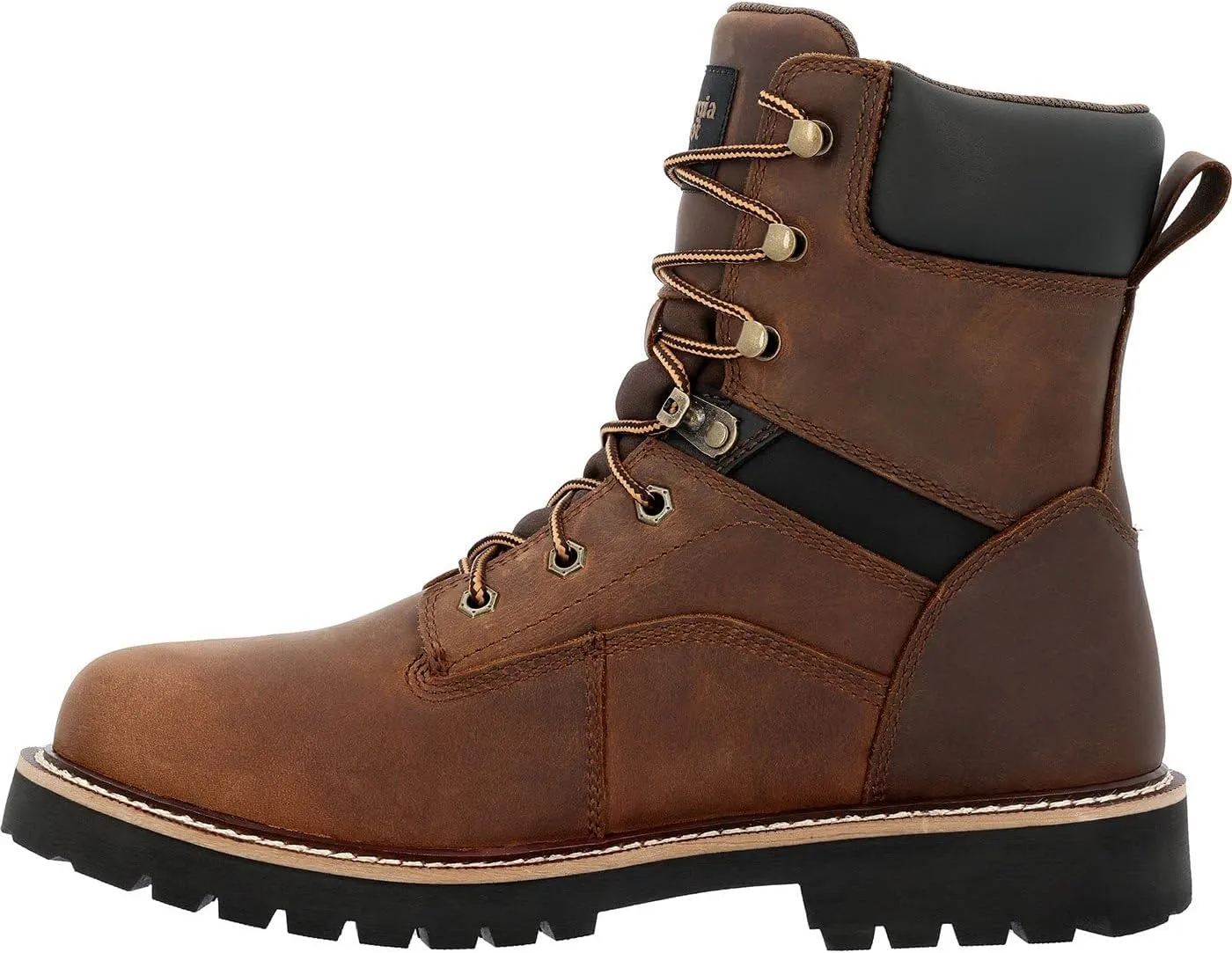 Georgia Boot Mens Core 37 8 Inch Waterproof Steel Toe Work/Duty - Brown