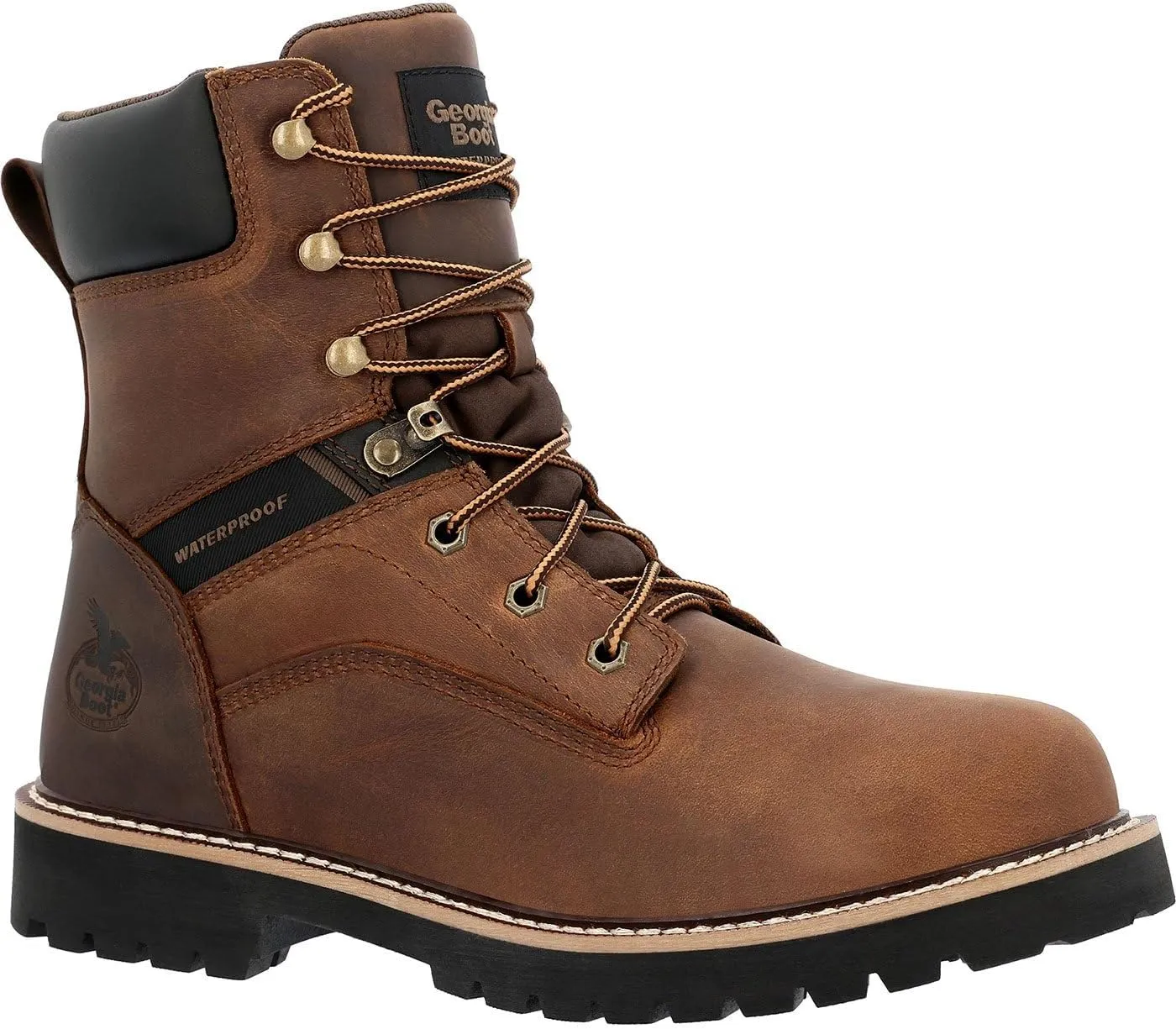 Georgia Boot Mens Core 37 8 Inch Waterproof Steel Toe Work/Duty - Brown