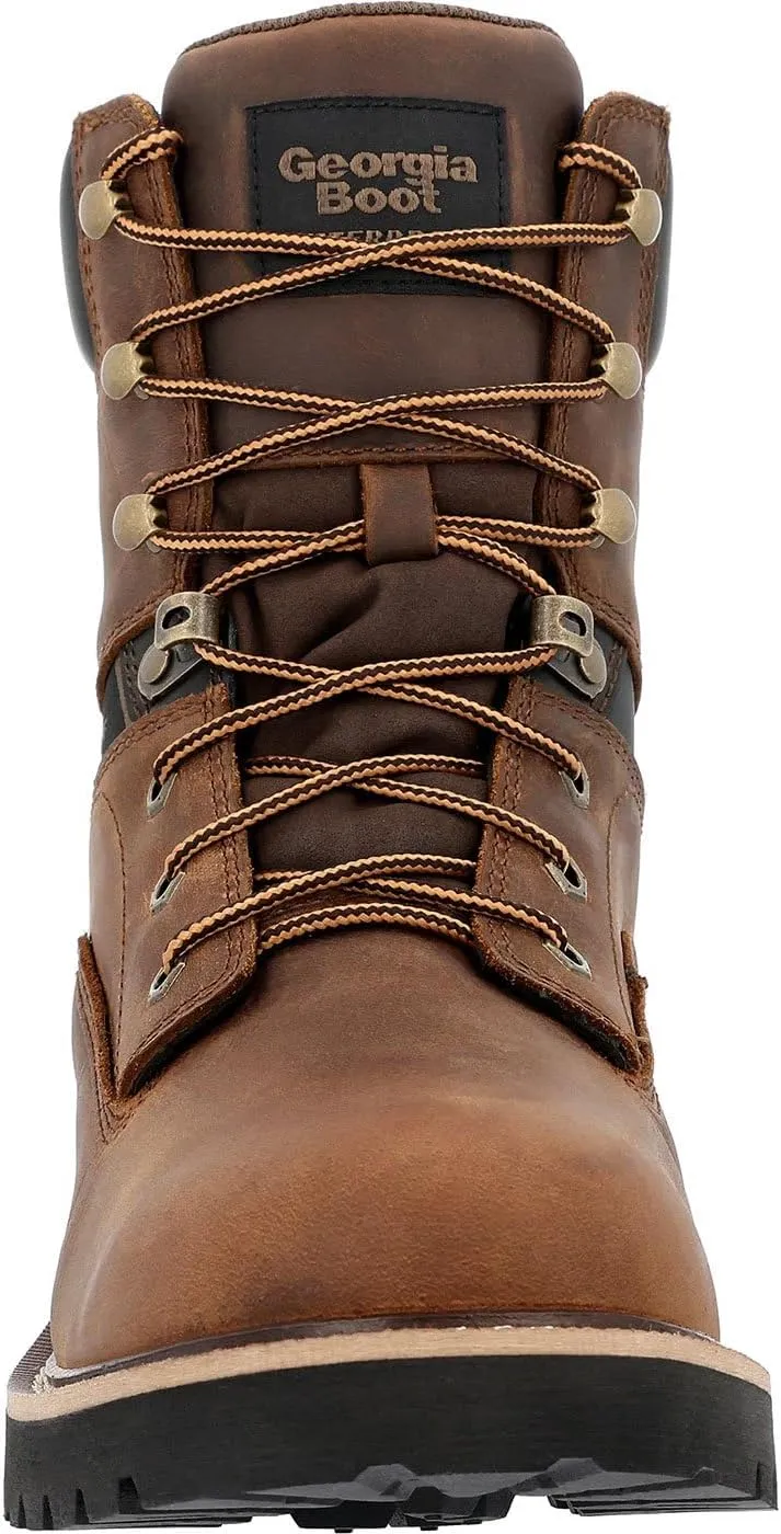 Georgia Boot Mens Core 37 8 Inch Waterproof Steel Toe Work/Duty - Brown