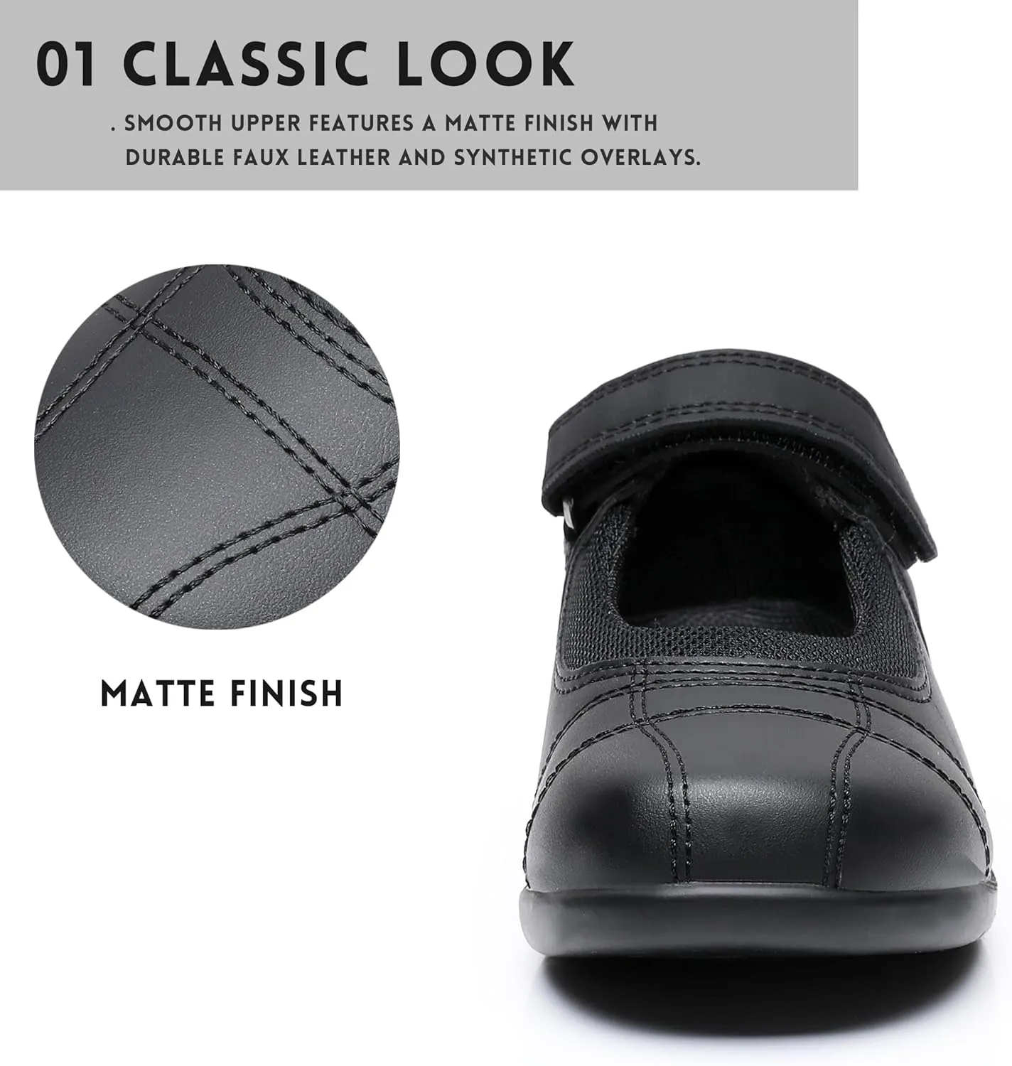 Girls Mary Jane Shoes, School Uniform Black Flat Dress Shoes(Toddler/Little Kid/Big Kid)