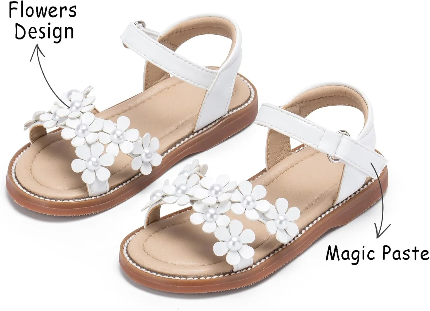 Girl's Open Toe Summer Sequined Princess Flat Simple Shiny Sandals
