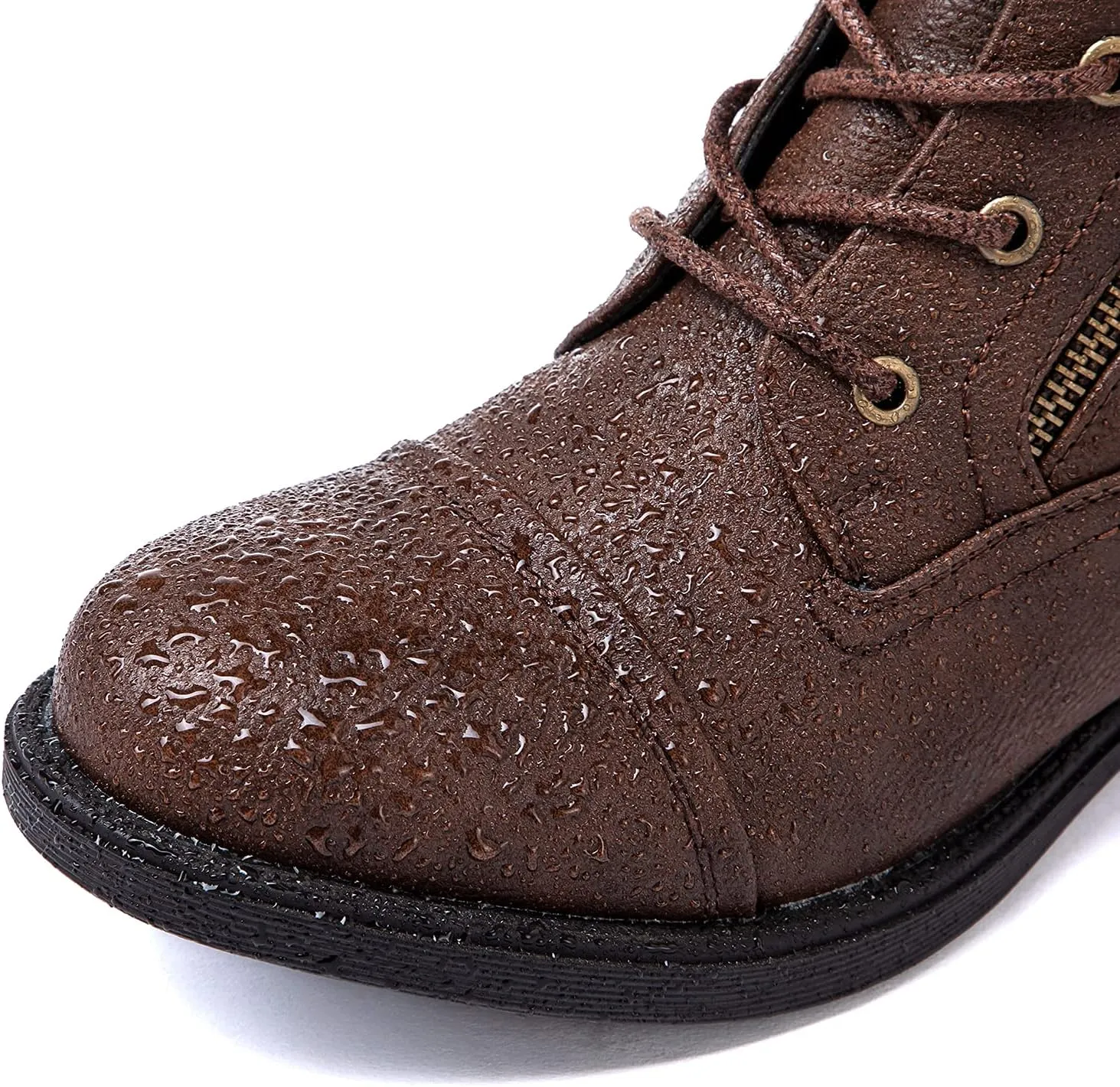 GLOBALWIN Women's Ankle Booties Fashion Combat Boots Fall Boots For Women Comfortable Low Heel
