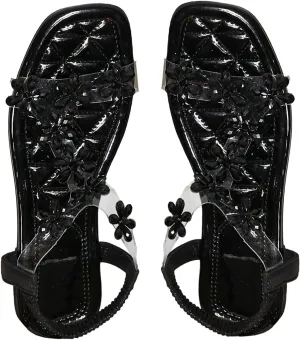 GORGLITTER Women's Butterfly Strappy Clear Glitter Ankle Sandals Dressy 2025 Cute Summer Wedding Bridal Flats Sandal