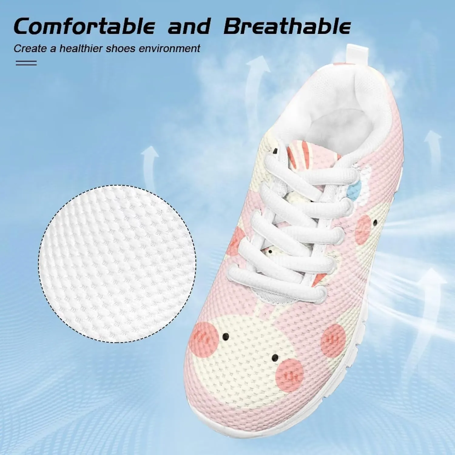 GOSTONG Girls Running Sneakers for School Breathable Mesh Outdoor Sports Sneaker Non Slip Walking Shoes Little Kids 11-13 Big Kid 1-5 White Sole