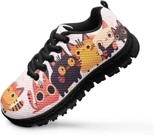 GOSTONG Girls Running Sneakers for School Breathable Mesh Outdoor Sports Sneaker Non Slip Walking Shoes Little Kids 11-13 Big Kid 1-5 White Sole