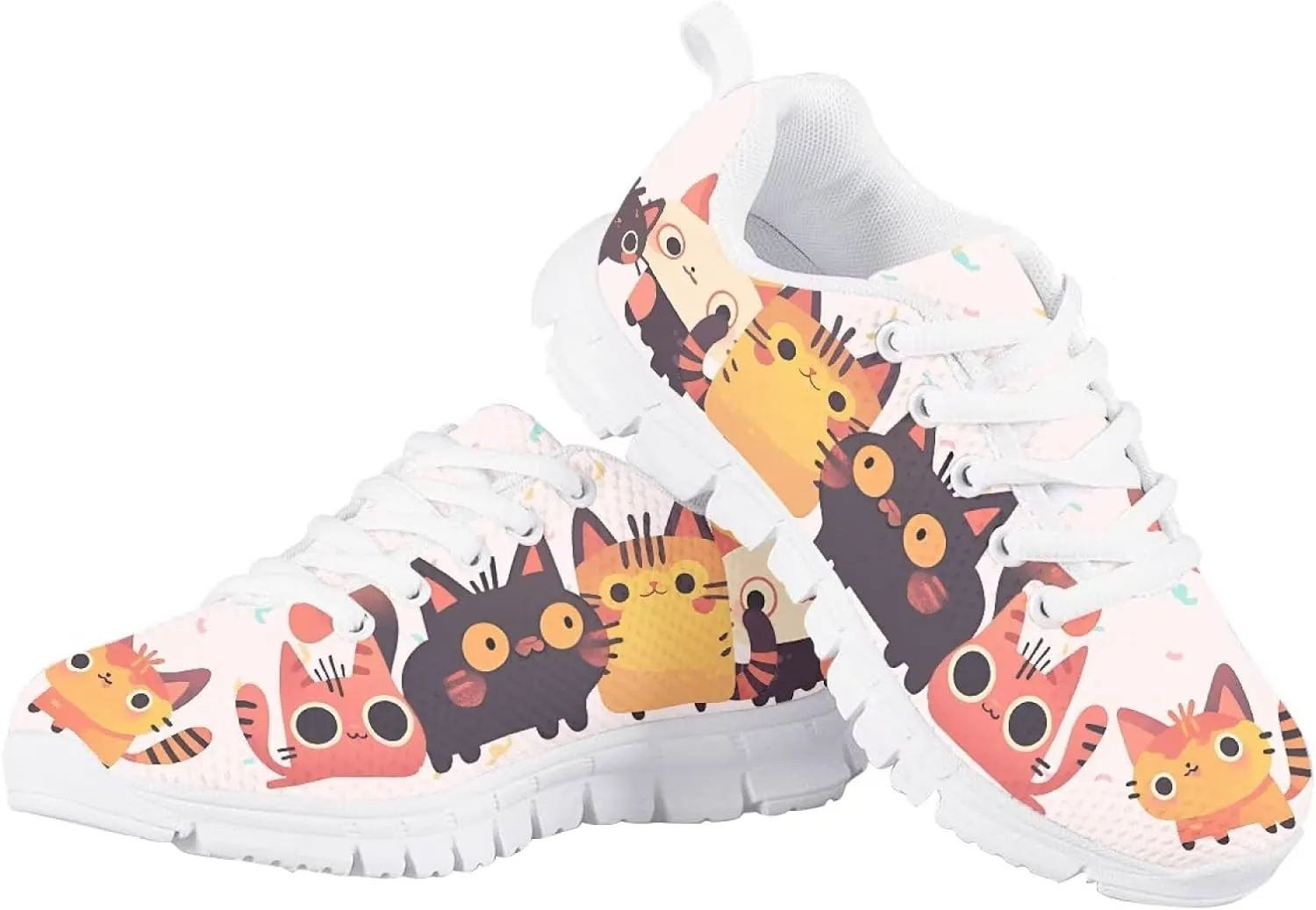 GOSTONG Girls Running Sneakers for School Breathable Mesh Outdoor Sports Sneaker Non Slip Walking Shoes Little Kids 11-13 Big Kid 1-5 White Sole