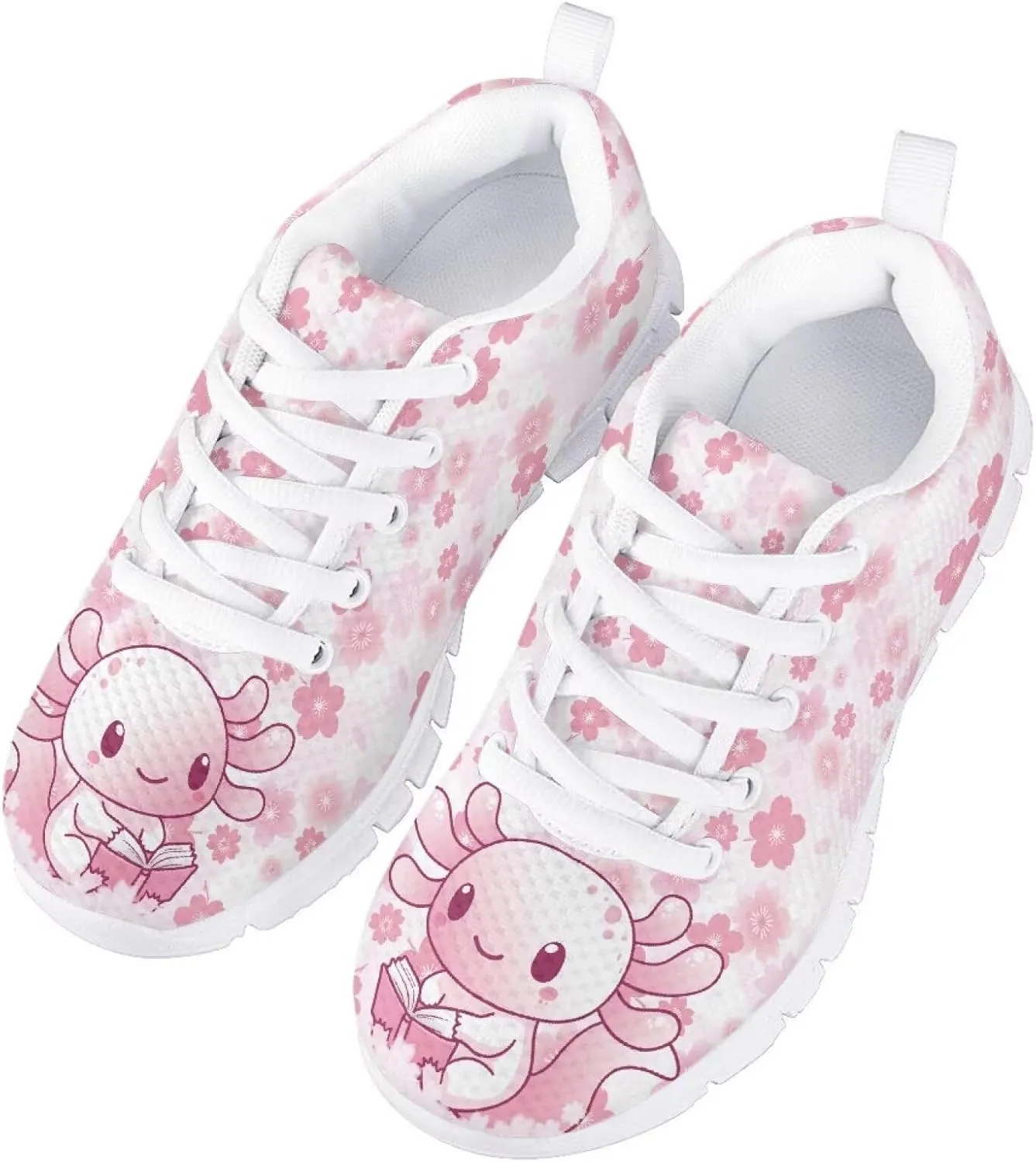 GOSTONG Girls Running Sneakers for School Breathable Mesh Outdoor Sports Sneaker Non Slip Walking Shoes Little Kids 11-13 Big Kid 1-5 White Sole