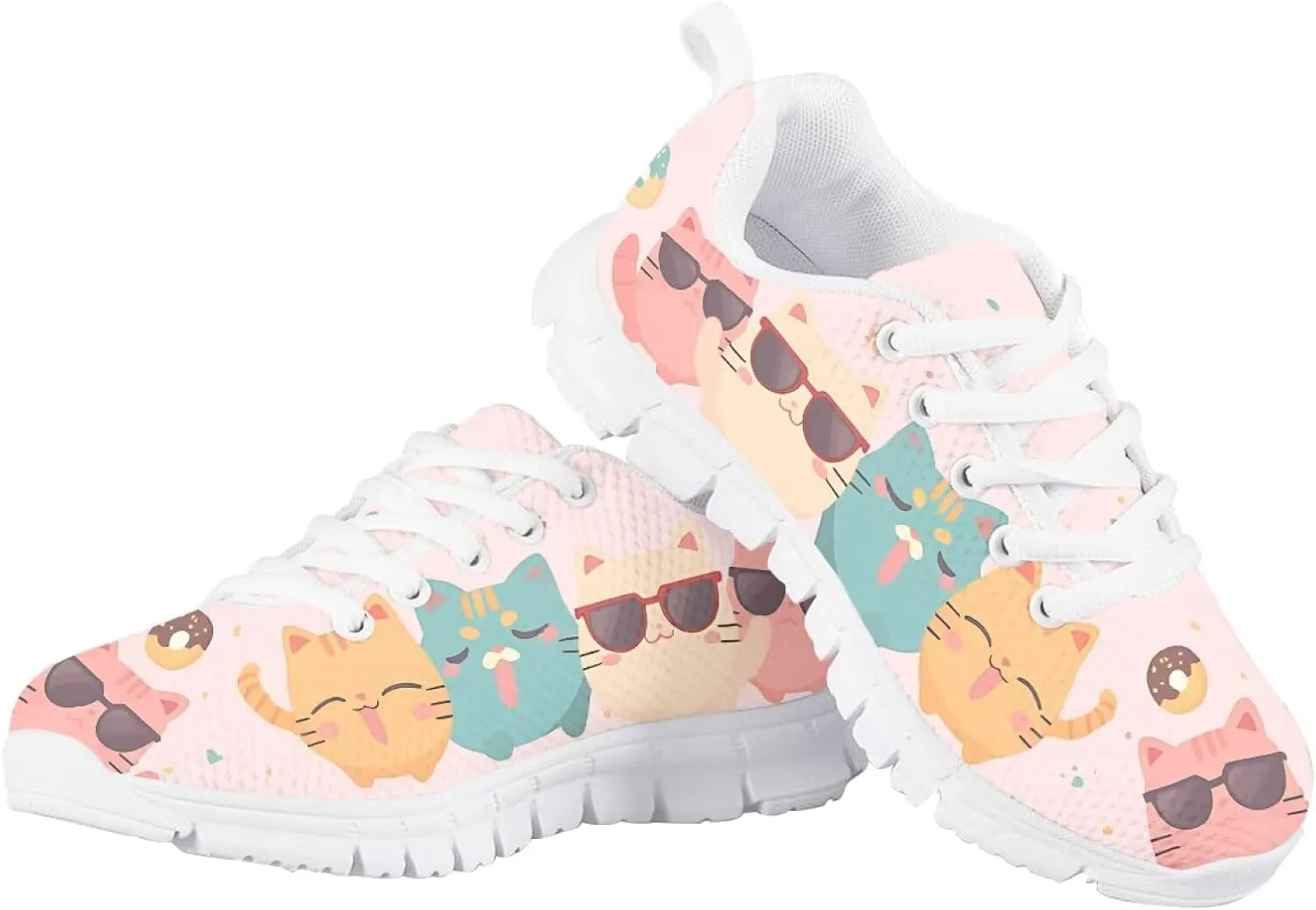 GOSTONG Girls Running Sneakers for School Breathable Mesh Outdoor Sports Sneaker Non Slip Walking Shoes Little Kids 11-13 Big Kid 1-5 White Sole