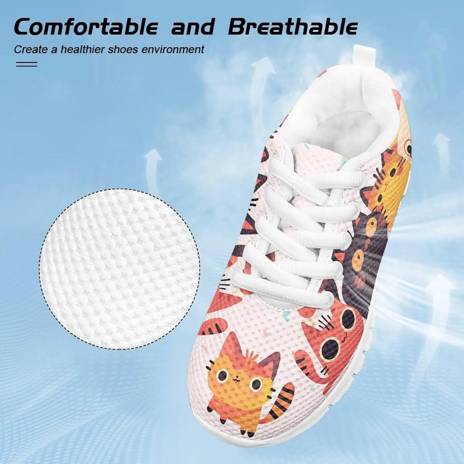 GOSTONG Girls Running Sneakers for School Breathable Mesh Outdoor Sports Sneaker Non Slip Walking Shoes Little Kids 11-13 Big Kid 1-5 White Sole