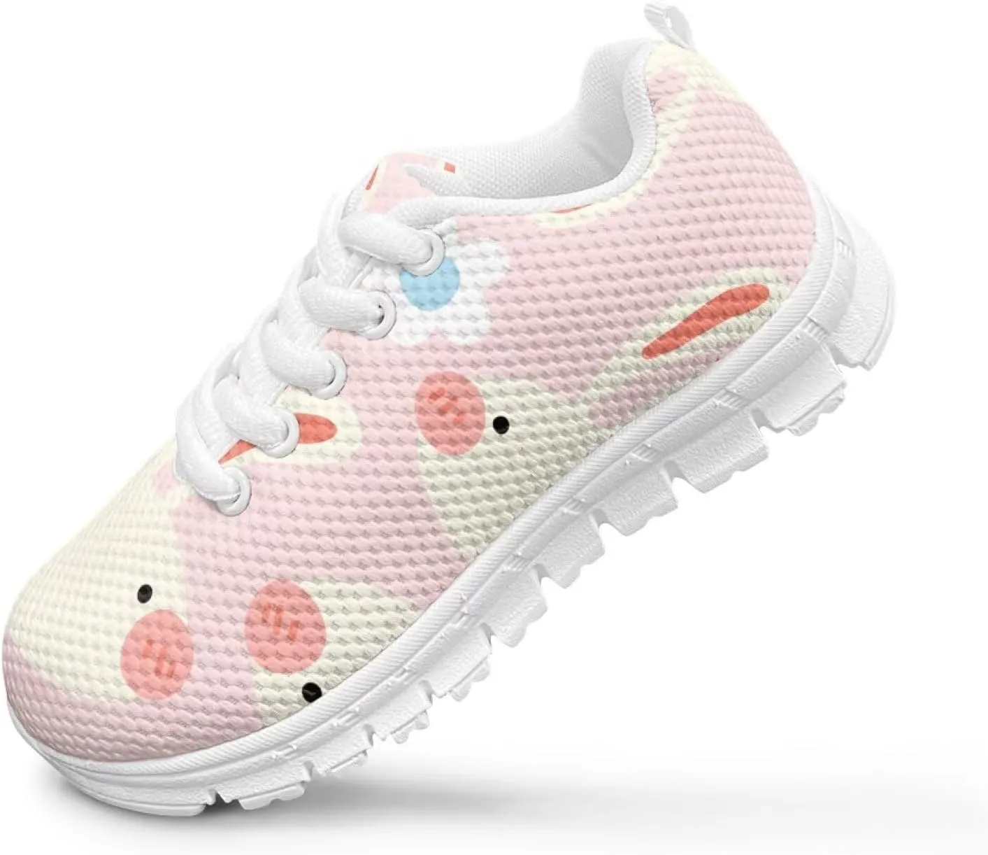 GOSTONG Girls Running Sneakers for School Breathable Mesh Outdoor Sports Sneaker Non Slip Walking Shoes Little Kids 11-13 Big Kid 1-5 White Sole