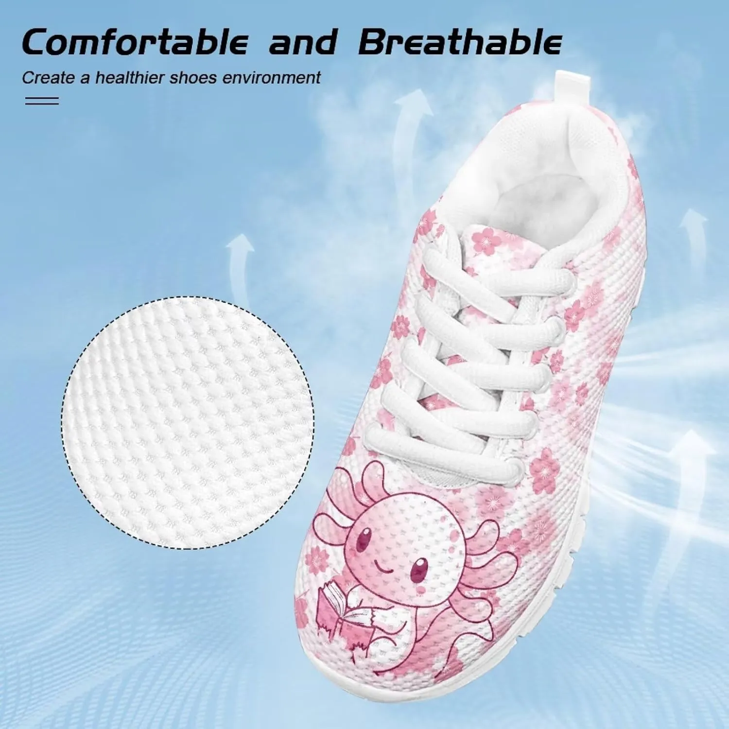 GOSTONG Girls Running Sneakers for School Breathable Mesh Outdoor Sports Sneaker Non Slip Walking Shoes Little Kids 11-13 Big Kid 1-5 White Sole