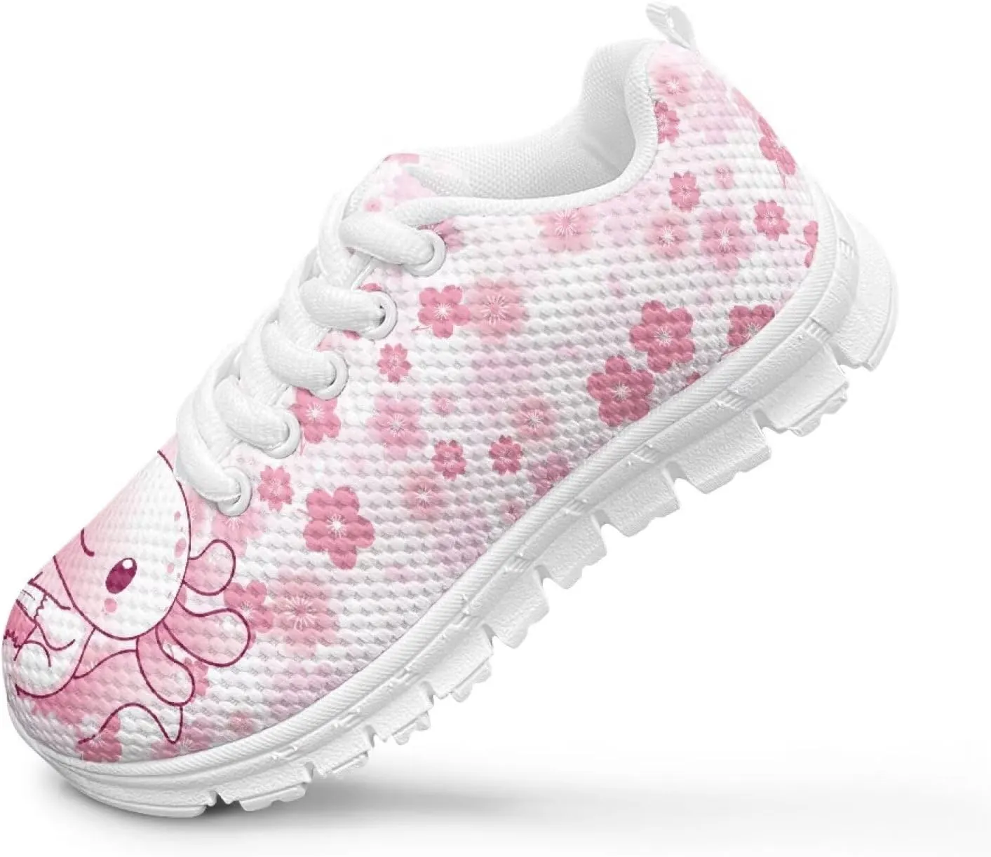 GOSTONG Girls Running Sneakers for School Breathable Mesh Outdoor Sports Sneaker Non Slip Walking Shoes Little Kids 11-13 Big Kid 1-5 White Sole