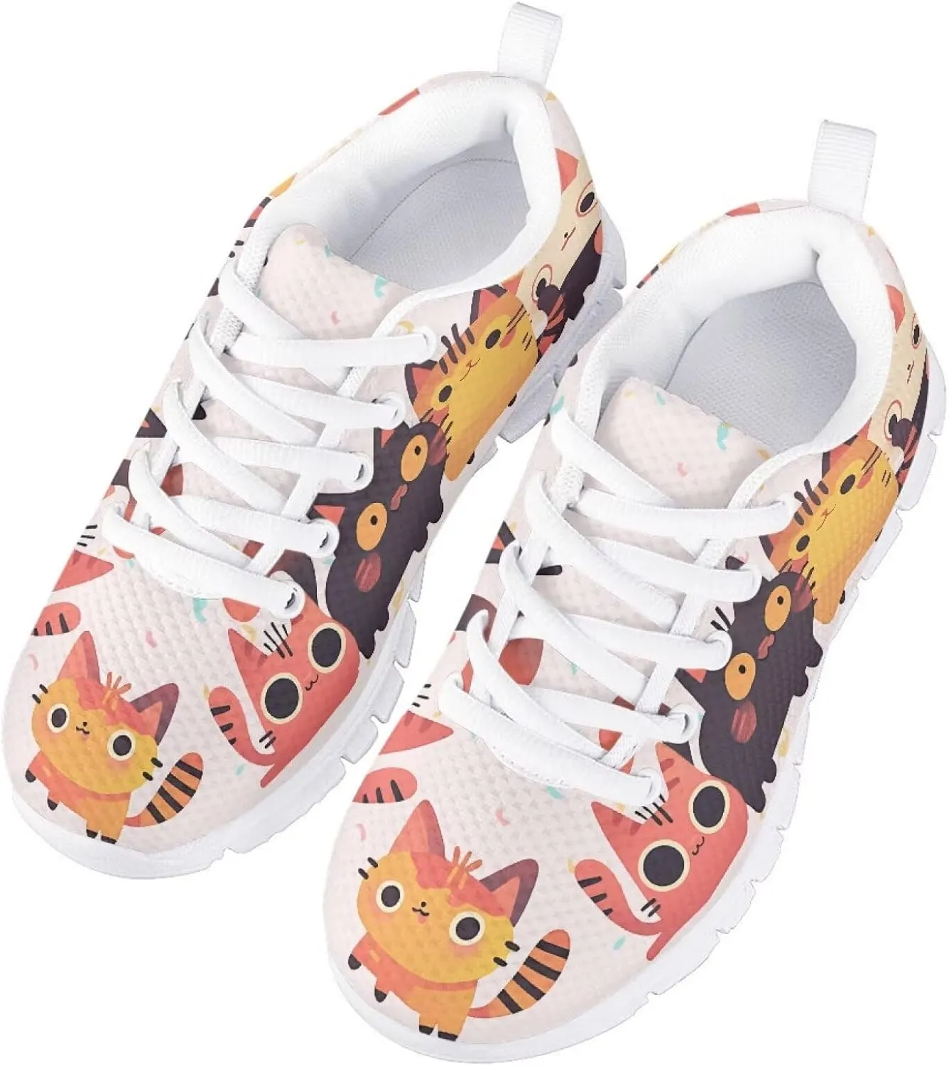 GOSTONG Girls Running Sneakers for School Breathable Mesh Outdoor Sports Sneaker Non Slip Walking Shoes Little Kids 11-13 Big Kid 1-5 White Sole