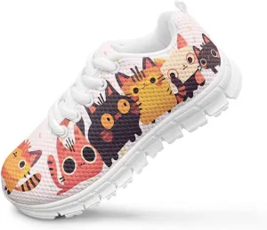 GOSTONG Girls Running Sneakers for School Breathable Mesh Outdoor Sports Sneaker Non Slip Walking Shoes Little Kids 11-13 Big Kid 1-5 White Sole