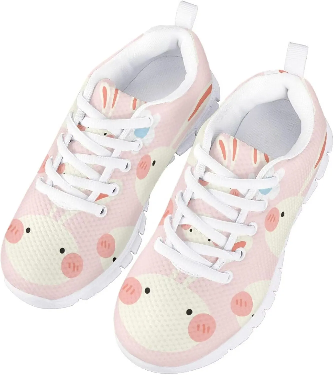 GOSTONG Girls Running Sneakers for School Breathable Mesh Outdoor Sports Sneaker Non Slip Walking Shoes Little Kids 11-13 Big Kid 1-5 White Sole