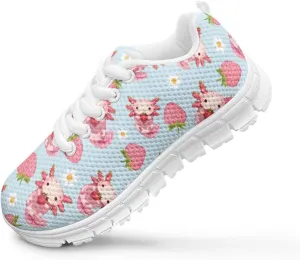 GOSTONG Girls Running Sneakers for School Breathable Mesh Outdoor Sports Sneaker Non Slip Walking Shoes Little Kids 11-13 Big Kid 1-5 White Sole