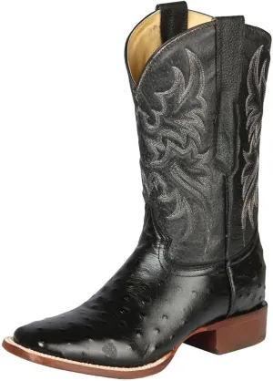 GRAL Mens Genuine Leather Quill Ostrich Print Western Cowboy Square Toe Rodeo Boots.Bota rodeo imitacion avestruz cowboy