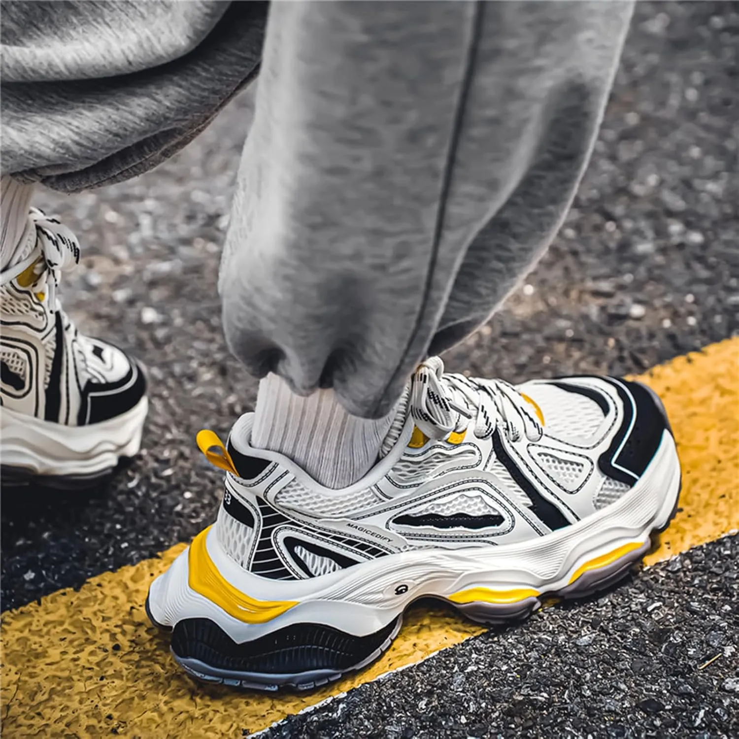 GSIGUL Men's Running Shoes Tennis Walking Shoes Athletic Gym Casual Shoes Fashion Sneakers for Men