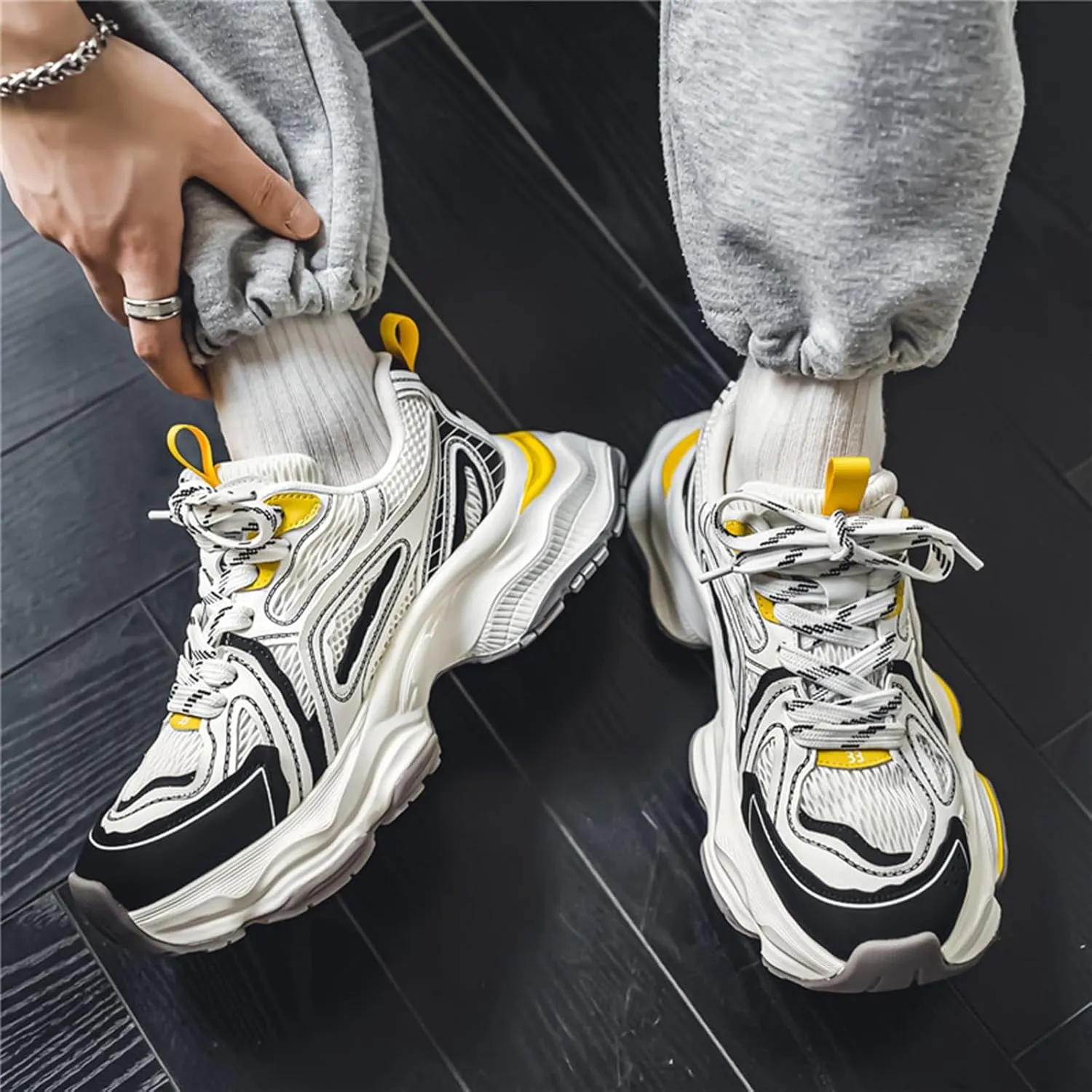 GSIGUL Men's Running Shoes Tennis Walking Shoes Athletic Gym Casual Shoes Fashion Sneakers for Men