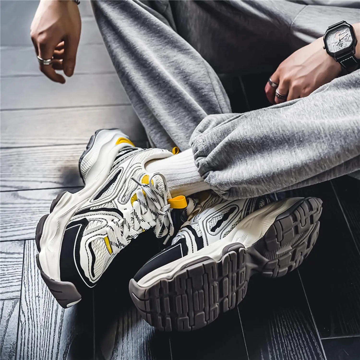 GSIGUL Men's Running Shoes Tennis Walking Shoes Athletic Gym Casual Shoes Fashion Sneakers for Men
