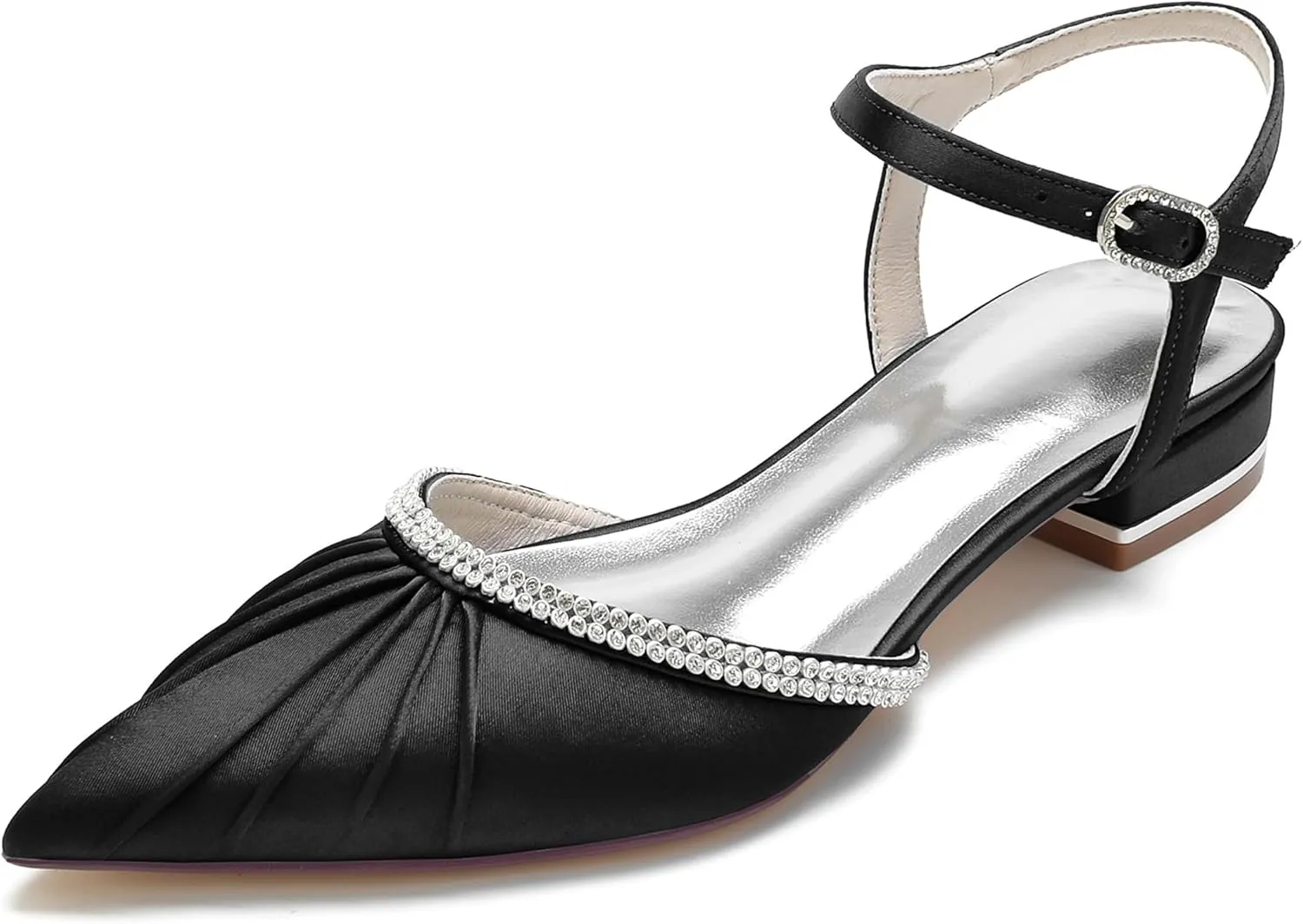 Hanfike Girls Womens Dress Shoes for Wedding Flats Slingback Prom Flats Pointed Toe Evening Pumps JY232