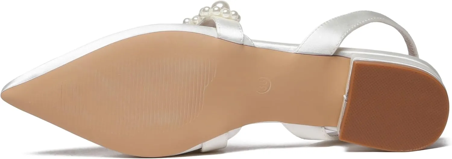 Hanfike Wedding Flats for Women Girls Slingback Beading Evening Party Shoes JY202
