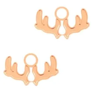 Hanger bohemian gewei Rosegoud 17x10mm