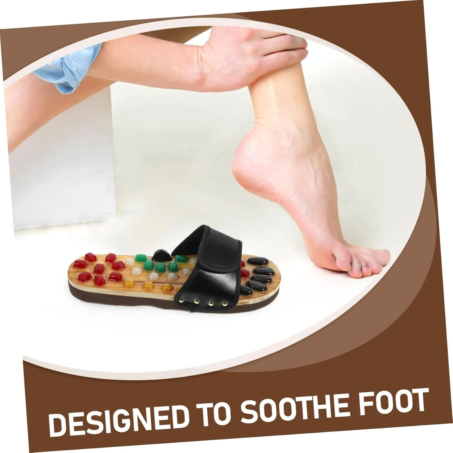 Health Massage Shoes Foot Massage Slippers for Women Cobblestone Sandals Size 43-44