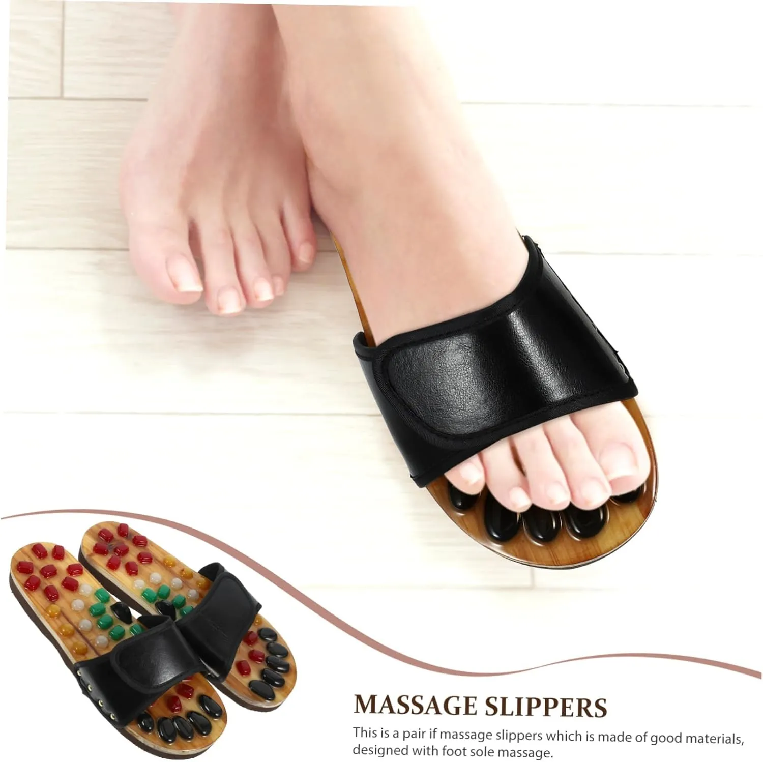Health Massage Shoes Foot Massage Slippers for Women Cobblestone Sandals Size 43-44