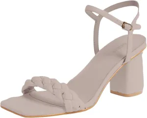 Heeled Sandal Braided Open Toe Ankle Strap Block Chunky Heel Sandals Holiday Party Wedding Dress Pumps Shoes