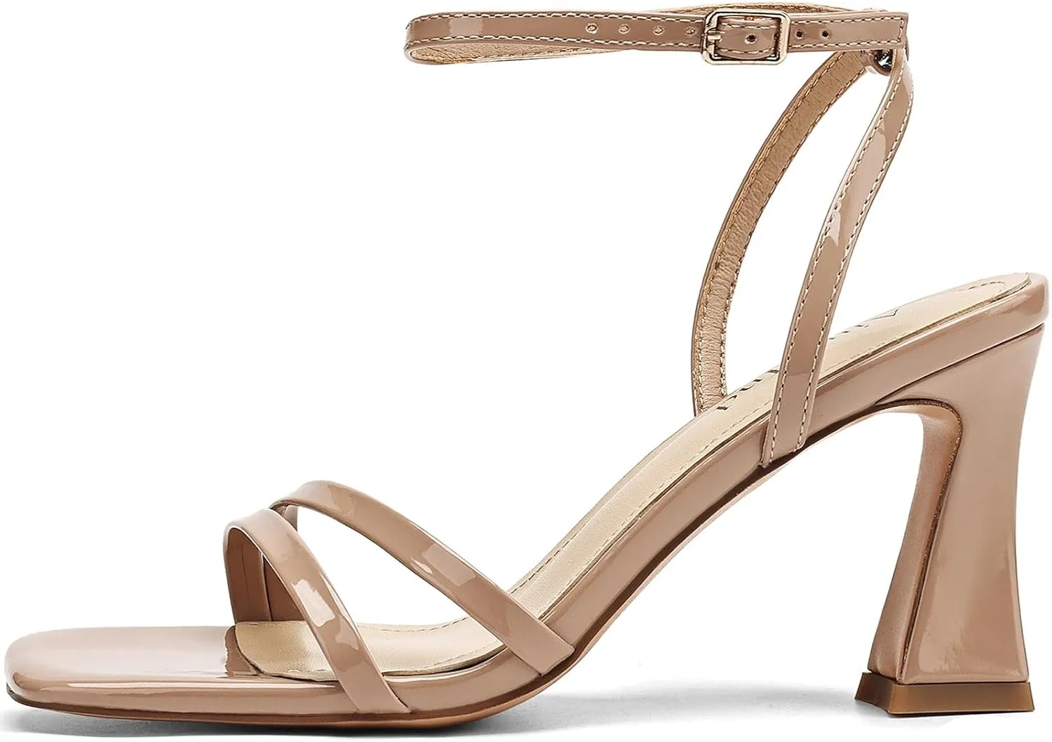 Heeled Sandals for Women Chunky Block High Heels Square Open Toe Sandals with Ankle Strap 3 Inch Dress Heels Comfortable