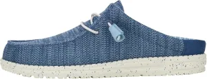 HEYDUDE Wally Slip Stretch Sox Faded Denim/Sargasso Blue Size 9, Men’s Shoes, Men's Slip-on Loafers, Comfortable & Light-Weight