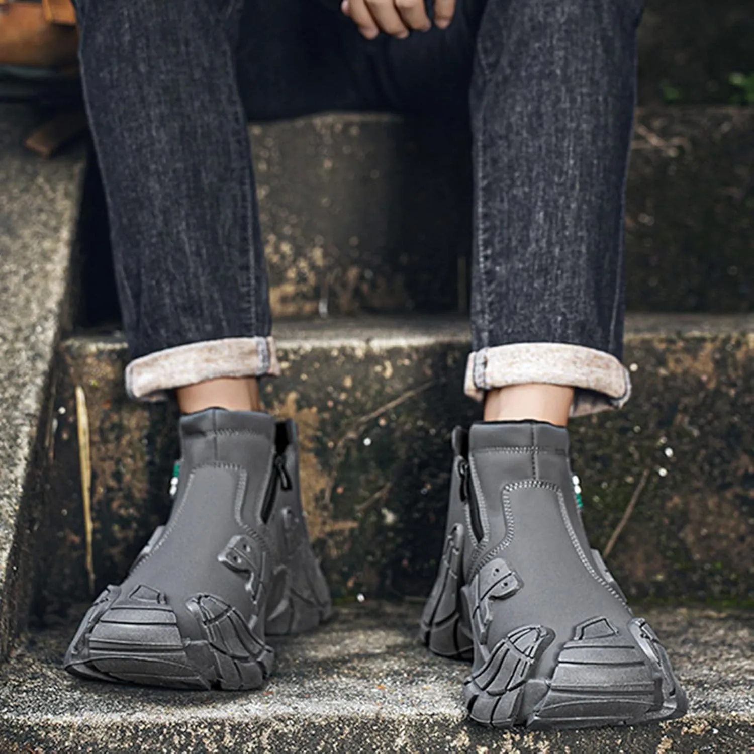 High Top Mens Hiking Shoes Casual Shoes Sneakers Sneakers Non-Slip Outdoor Soles Hiking Shoes Snow Boots