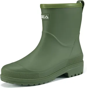 HISEA Women's Rubber Rain Boots Waterproof Short Chelsea Boots for Garden Outdoor
