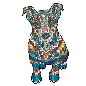 Jack Russell Terrier 'Bohemian Blue' 3D Wood Jigsaw Puzzle