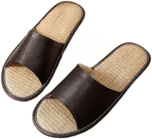 Japanese Linen Sandals Aand Slippers Non-slip Deodorant Sweat-absorbent Indoor Slippers Men's Soft Sole