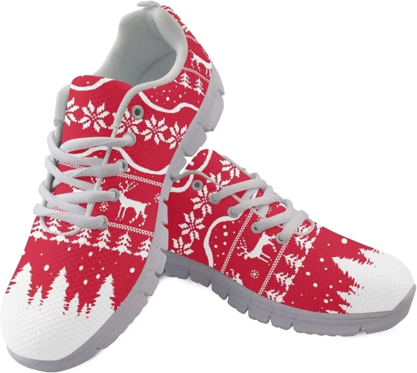 Jeiento Christmas Sneakers for Women,Womens Christmas Shoes Tennis Shoes,Holiday Shoes for Women