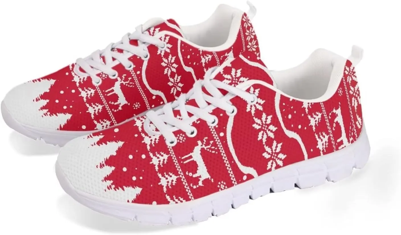 Jeiento Christmas Sneakers for Women,Womens Christmas Shoes Tennis Shoes,Holiday Shoes for Women