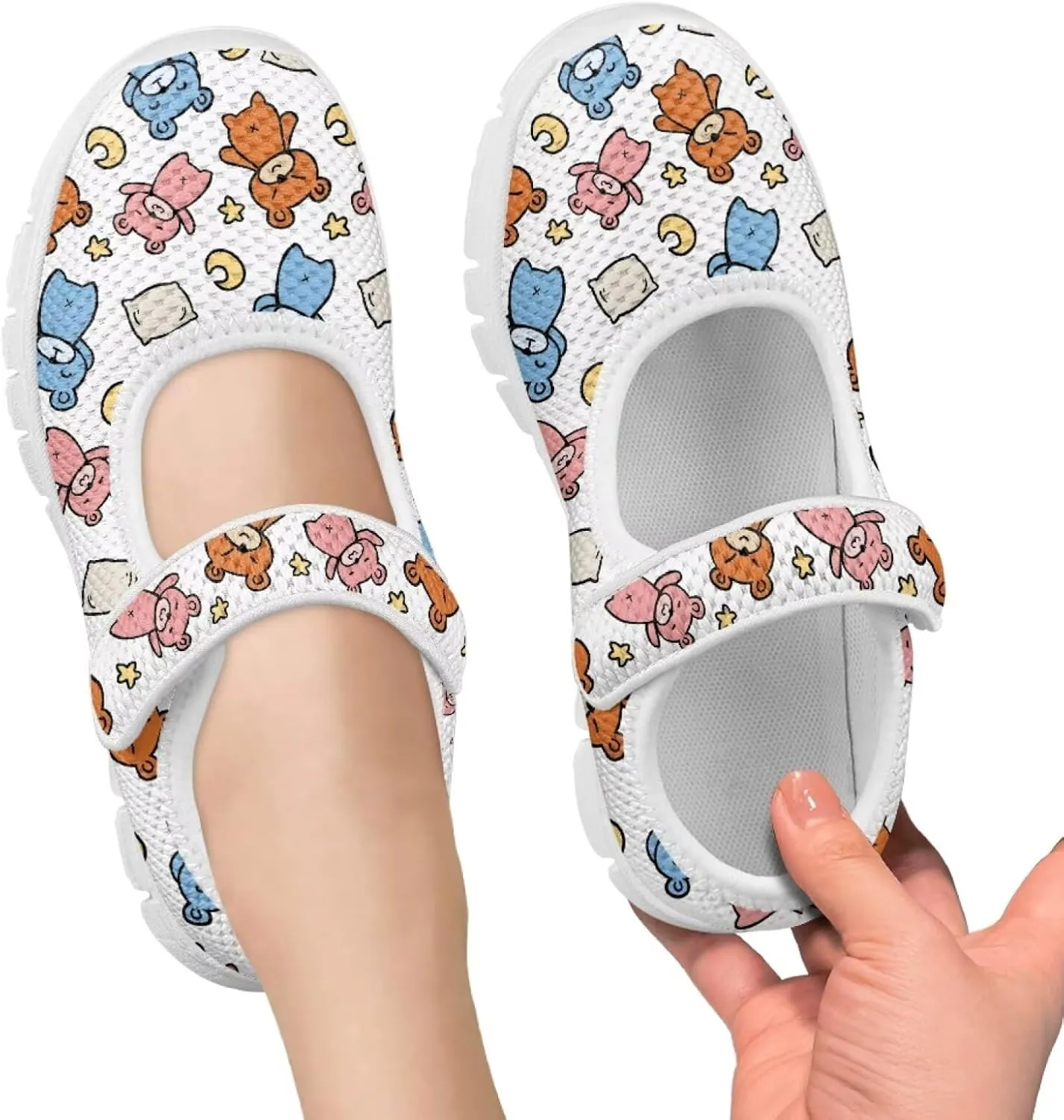 JoyLamoria Funny Axolotl Print Toddler Girls Shoes Slip on Mary Jane Shoes Prinscess Dress Flats,11-2.5