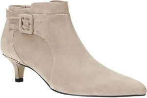 Juliet Holy Womens Pointed Toe Ankle Boots Kitten Heels Faux Suede Booties Side Zipper Dress Shoes